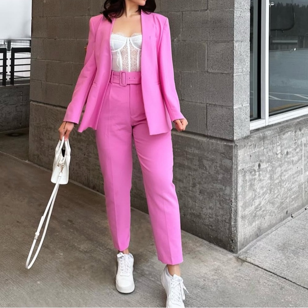 Zara Pink Blazer and Pants Set